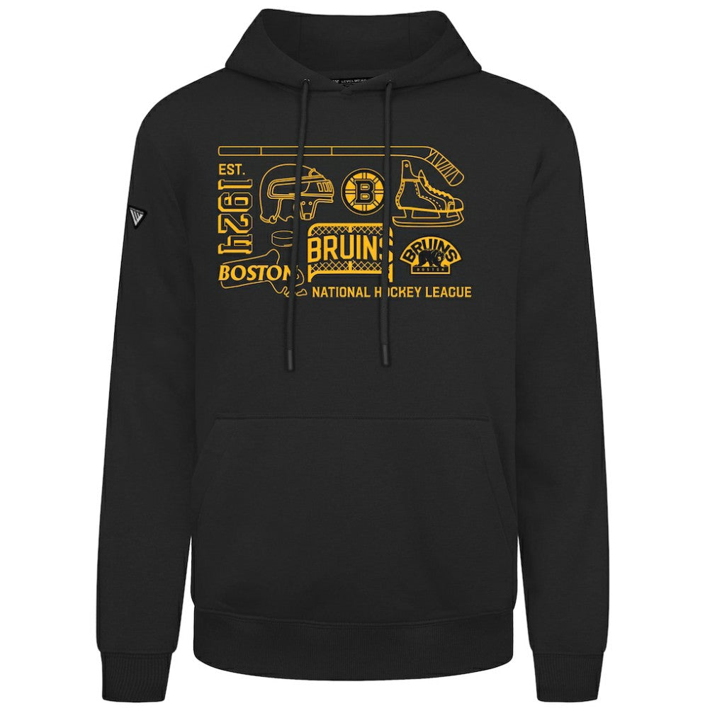 Boston Bruins Levelwear Podium Campaign Pullover Hoodie - Black - NHL 203092442