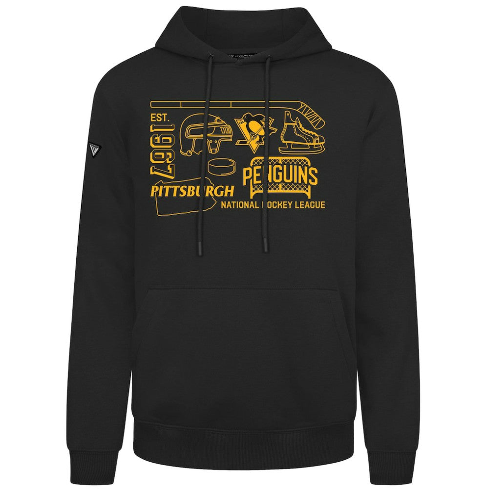 Pittsburgh Penguins Levelwear Podium Campaign Pullover Hoodie - Black - NHL 203092444
