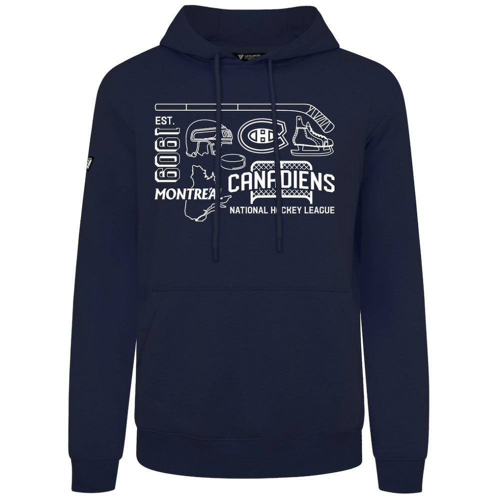 Montreal Canadiens Levelwear Podium Campaign Pullover Hoodie - Navy - NHL 203092447