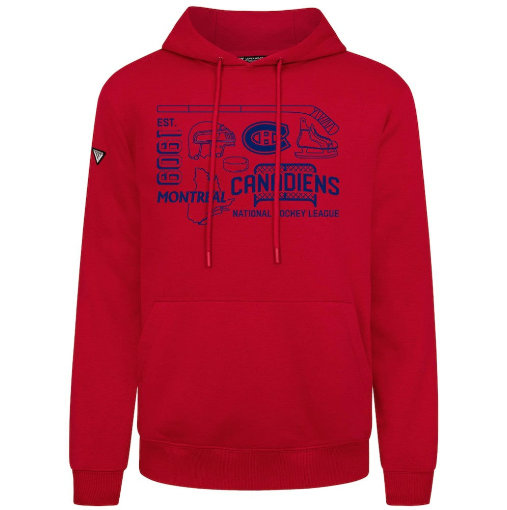 Montreal Canadiens Levelwear Podium Campaign Pullover Hoodie - Red - NHL 203092450