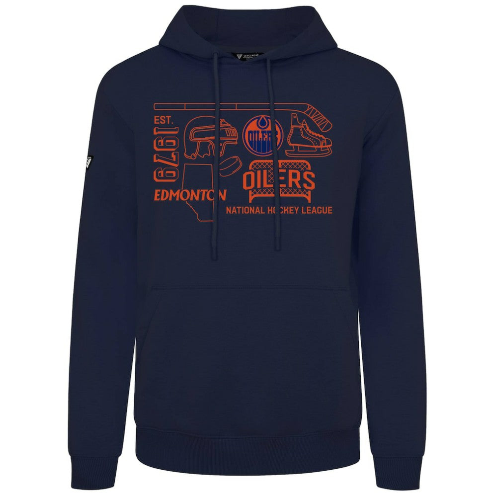 Edmonton Oilers Levelwear Podium Campaign Pullover Hoodie - Navy - NHL 203092451