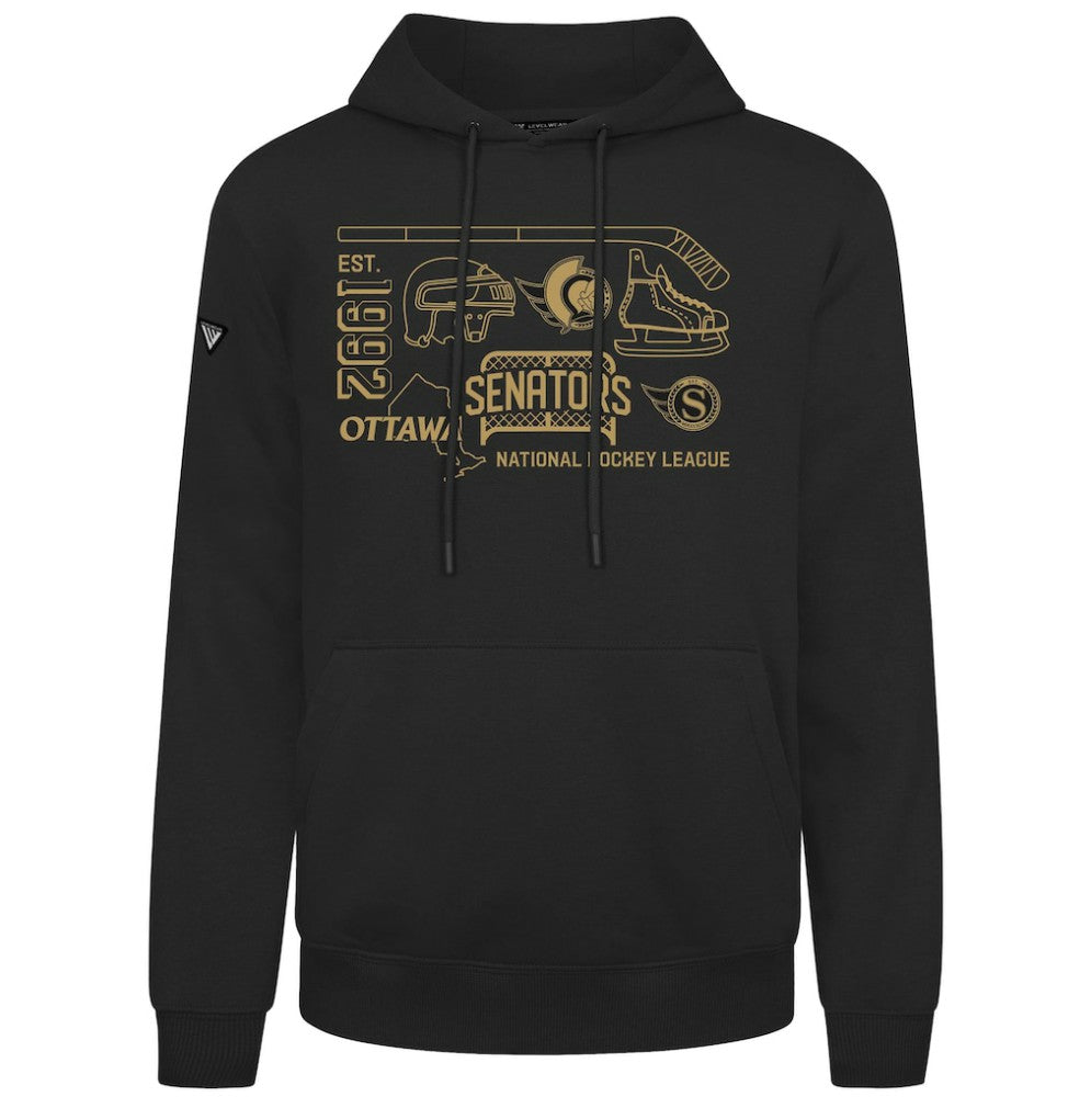 Ottawa Senators Levelwear Podium Campaign Pullover Hoodie - Black - NHL 203092452