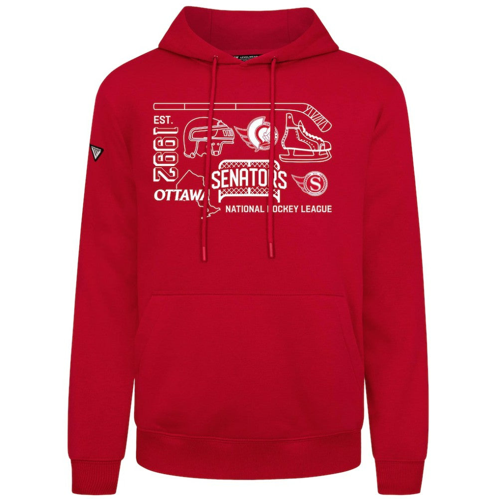 Ottawa Senators Levelwear Podium Campaign Pullover Hoodie - Red - NHL 203092453