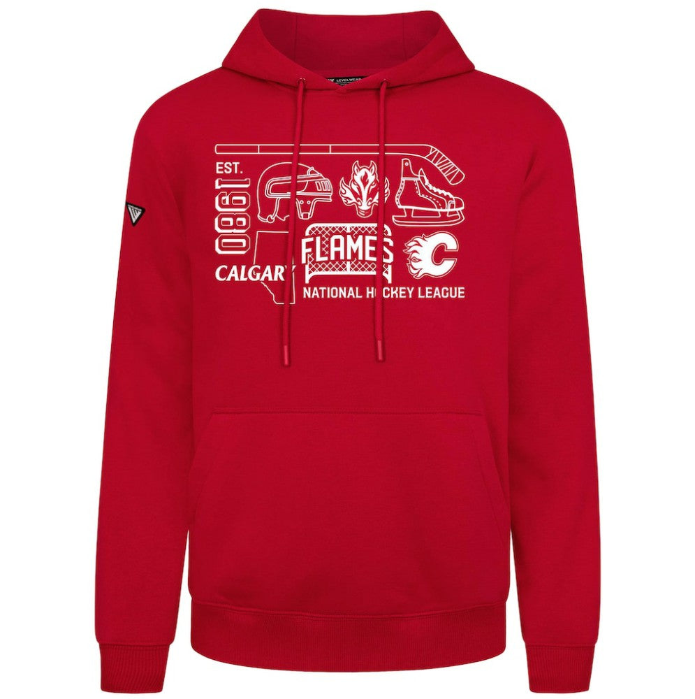 Calgary Flames Levelwear Podium Campaign Pullover Hoodie - Red - NHL 203092454