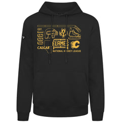 Calgary Flames Levelwear Podium Campaign Pullover Hoodie - Black - NHL 203092455
