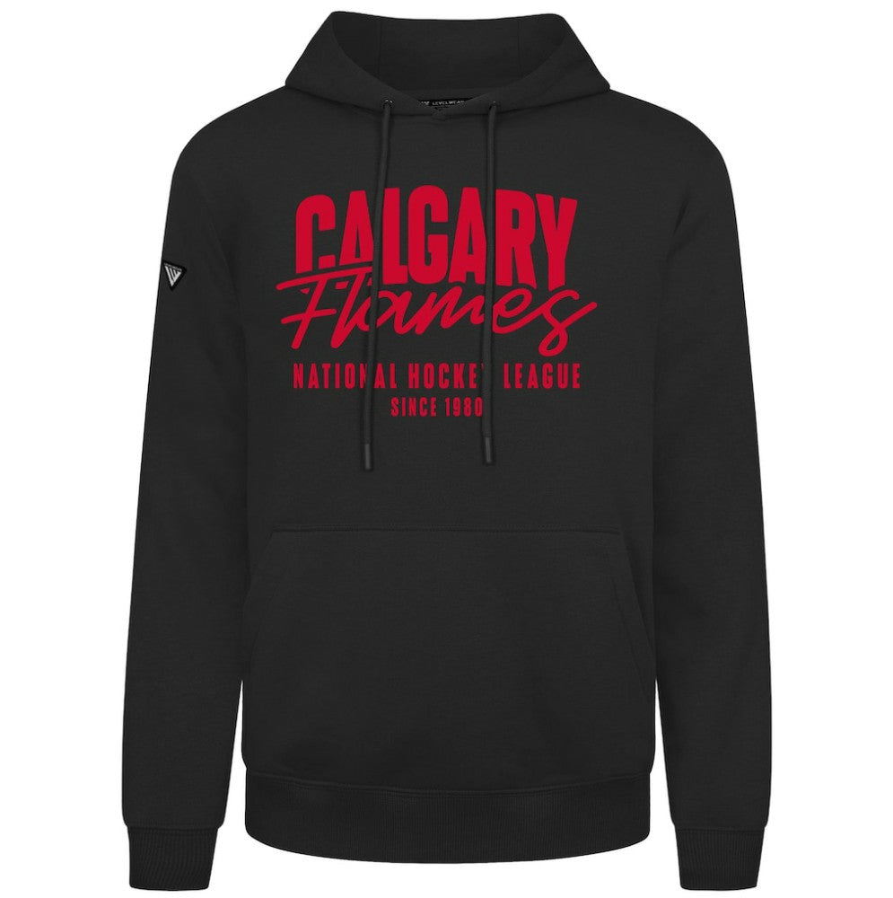 Calgary Flames Levelwear Podium Response Pullover Hoodie - Black - NHL 203092463