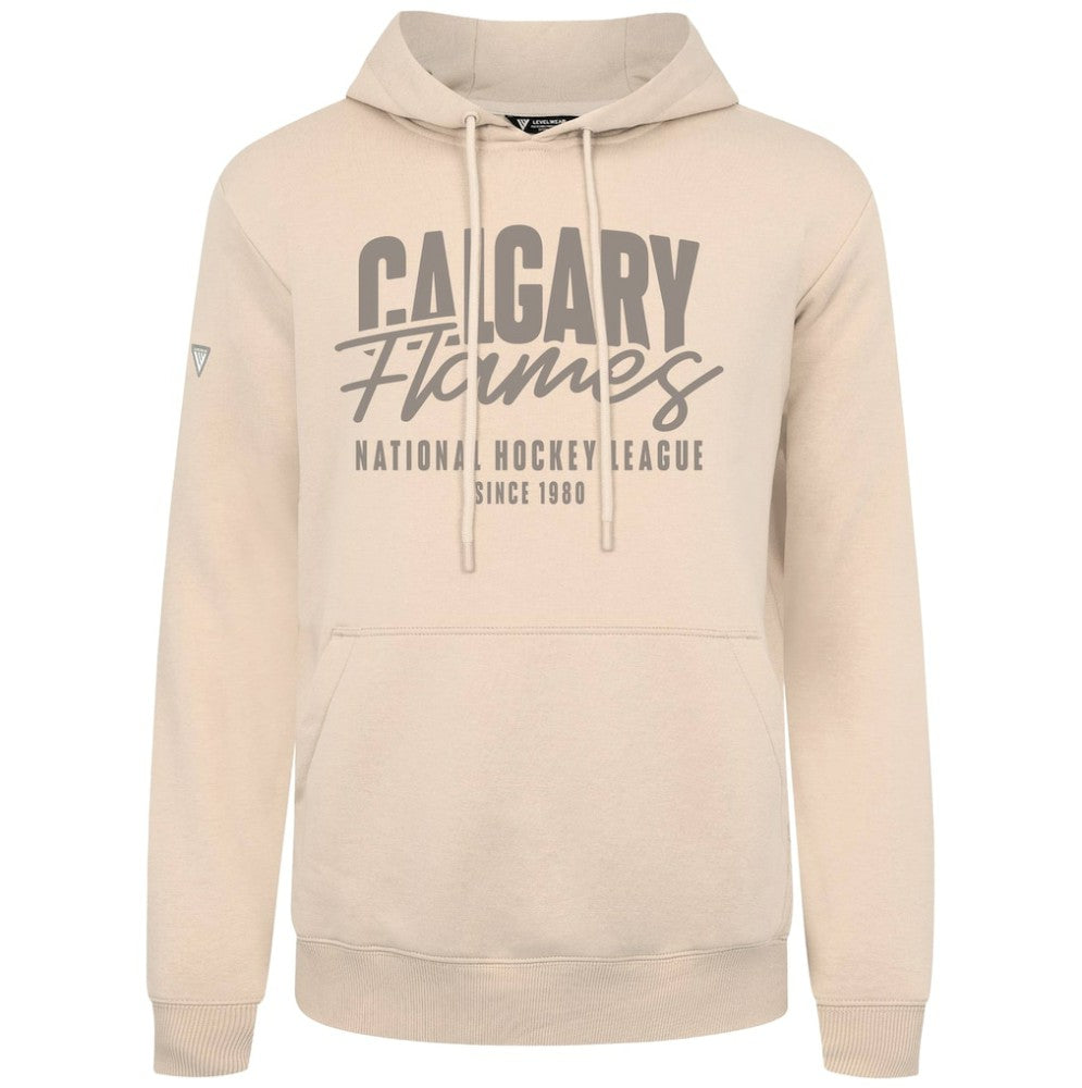 Calgary Flames Levelwear Podium Response Pullover Hoodie - Khaki - NHL 203092464