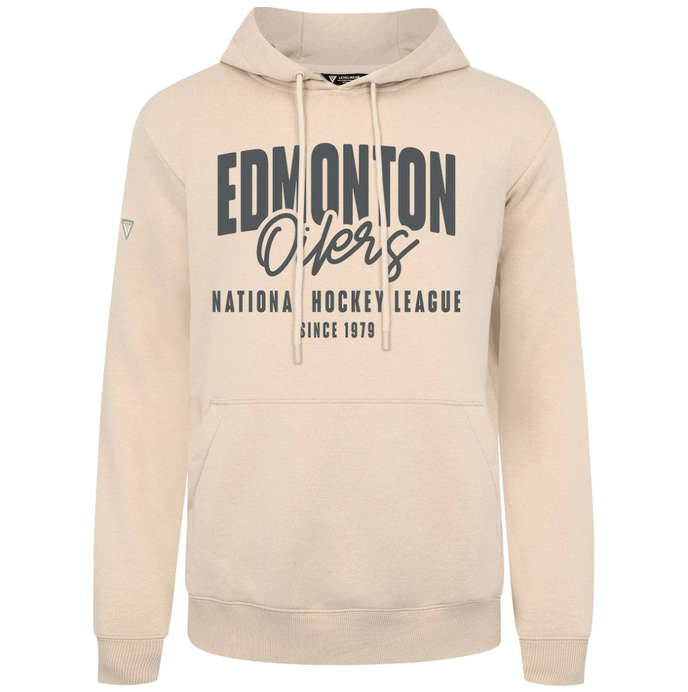 Edmonton Oilers Levelwear Podium Response Pullover Hoodie - Khaki - NHL 203092468