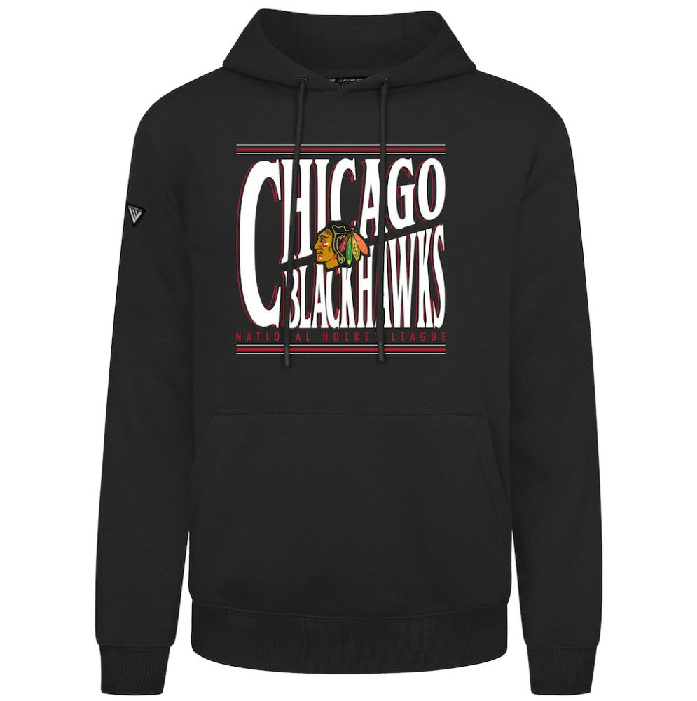 Chicago Blackhawks Levelwear Podium Powerhouse Pullover Hoodie - Black - NHL 203092553