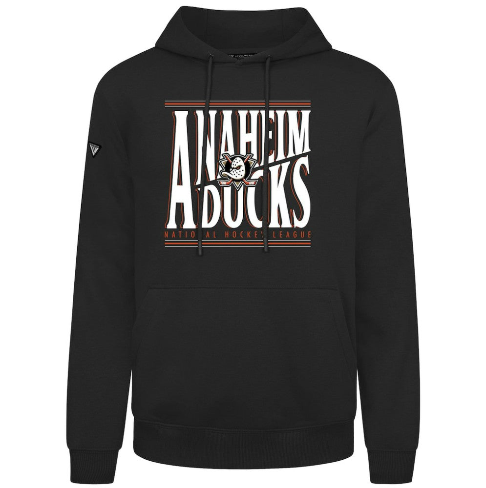 Anaheim Ducks Levelwear Podium Powerhouse Pullover Hoodie - Black - NHL 203092589