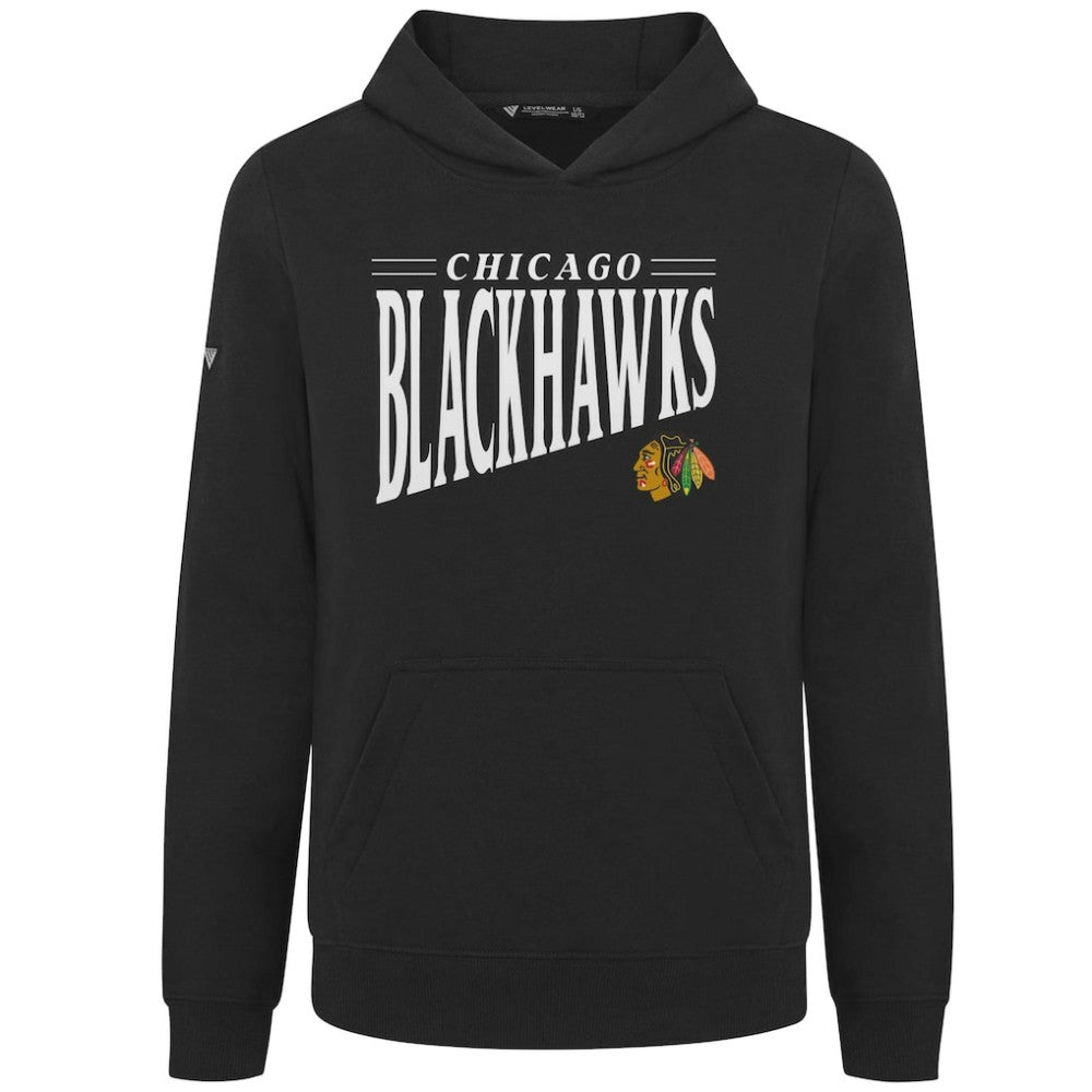 Chicago Blackhawks Levelwear Youth Jr Podium Tally Pullover Hoodie - Black - NHL 203092603