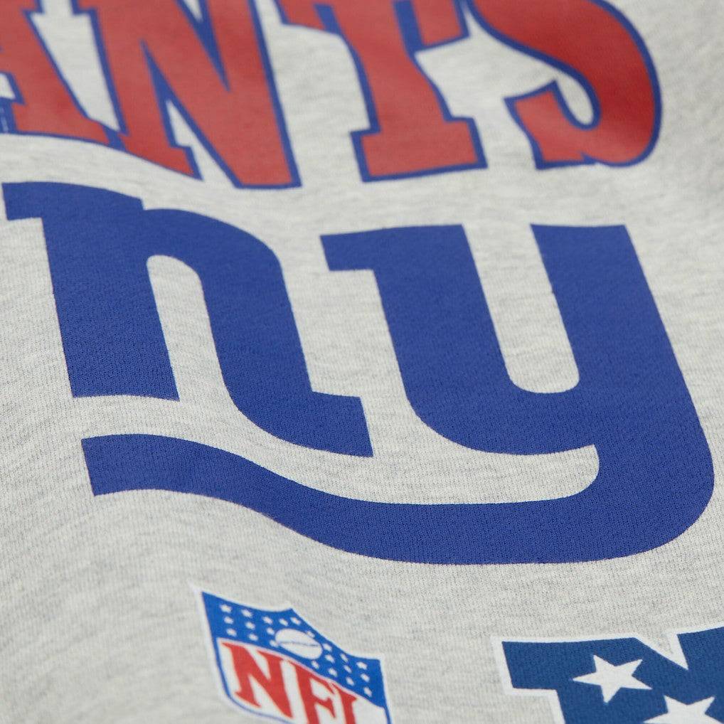 Mitchell & Ness New York Giants All Over Print Vintage Fleece Crewneck Sweatshirt Heather Gray