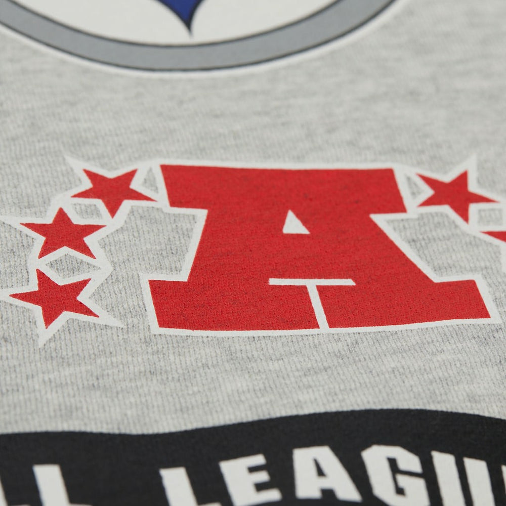 Mitchell & Ness Pittsburgh Steelers All Over Print Vintage Fleece Crewneck Sweatshirt Heather Gray