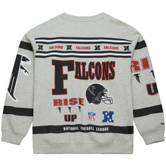 Mitchell & Ness Atlanta Falcons All Over Print Vintage Fleece Crewneck Sweatshirt Heather Gray