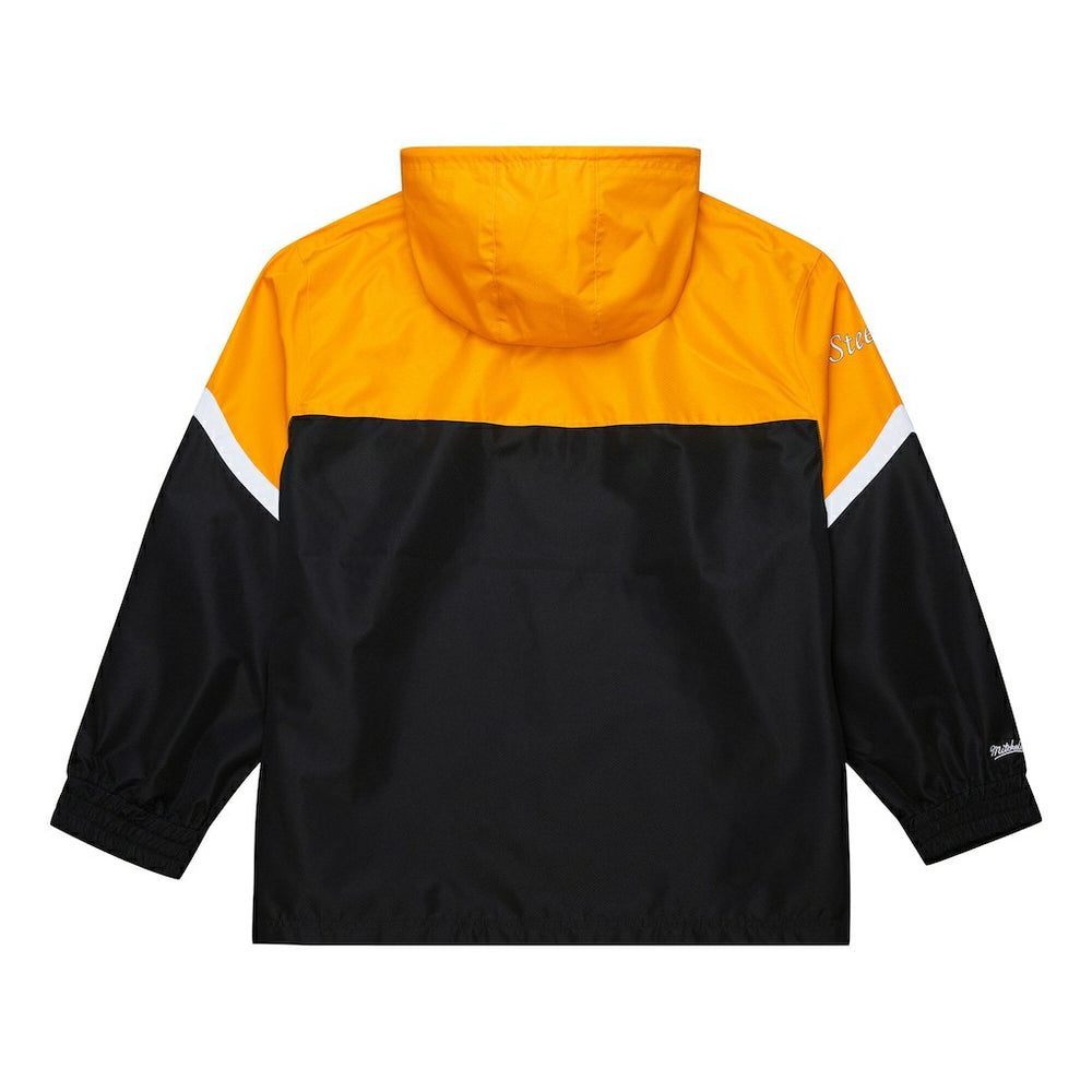 Mitchell & Ness Pittsburgh Steelers Tie Breaker Vintage Logo Lightweight Anorak Half-Zip Windbreaker Gold/Black