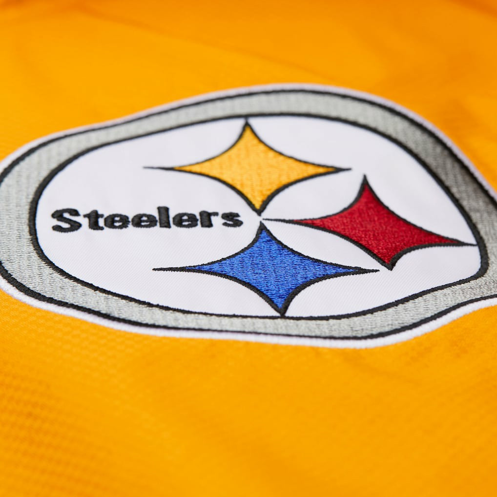Mitchell & Ness Pittsburgh Steelers Tie Breaker Vintage Logo Lightweight Anorak Half-Zip Windbreaker Gold/Black