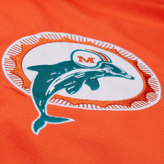 Mitchell & Ness Miami Dolphins Tie Breaker Vintage Logo Lightweight Anorak Half-Zip Windbreaker Orange/Aqua