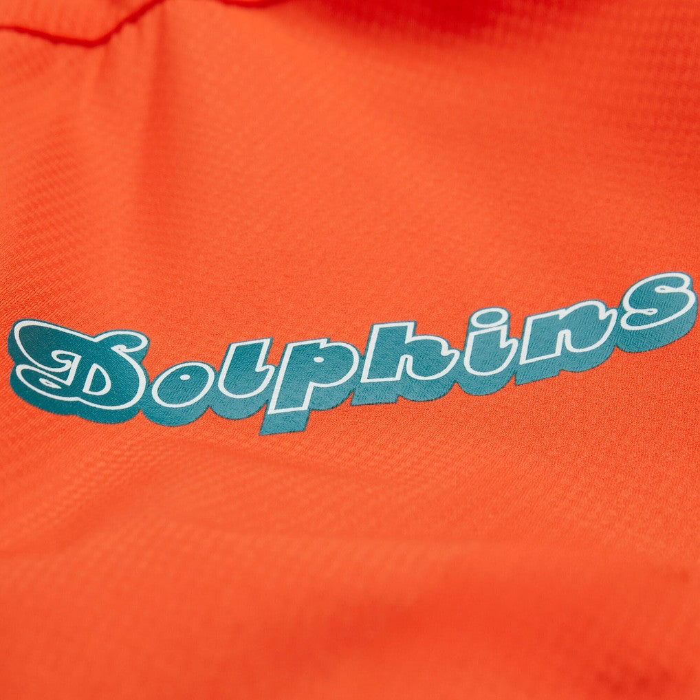 Mitchell & Ness Miami Dolphins Tie Breaker Vintage Logo Lightweight Anorak Half-Zip Windbreaker Orange/Aqua