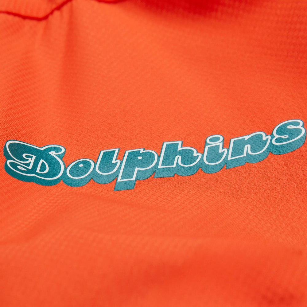 Mitchell & Ness Miami Dolphins Tie Breaker Vintage Logo Lightweight Anorak Half-Zip Windbreaker Orange/Aqua
