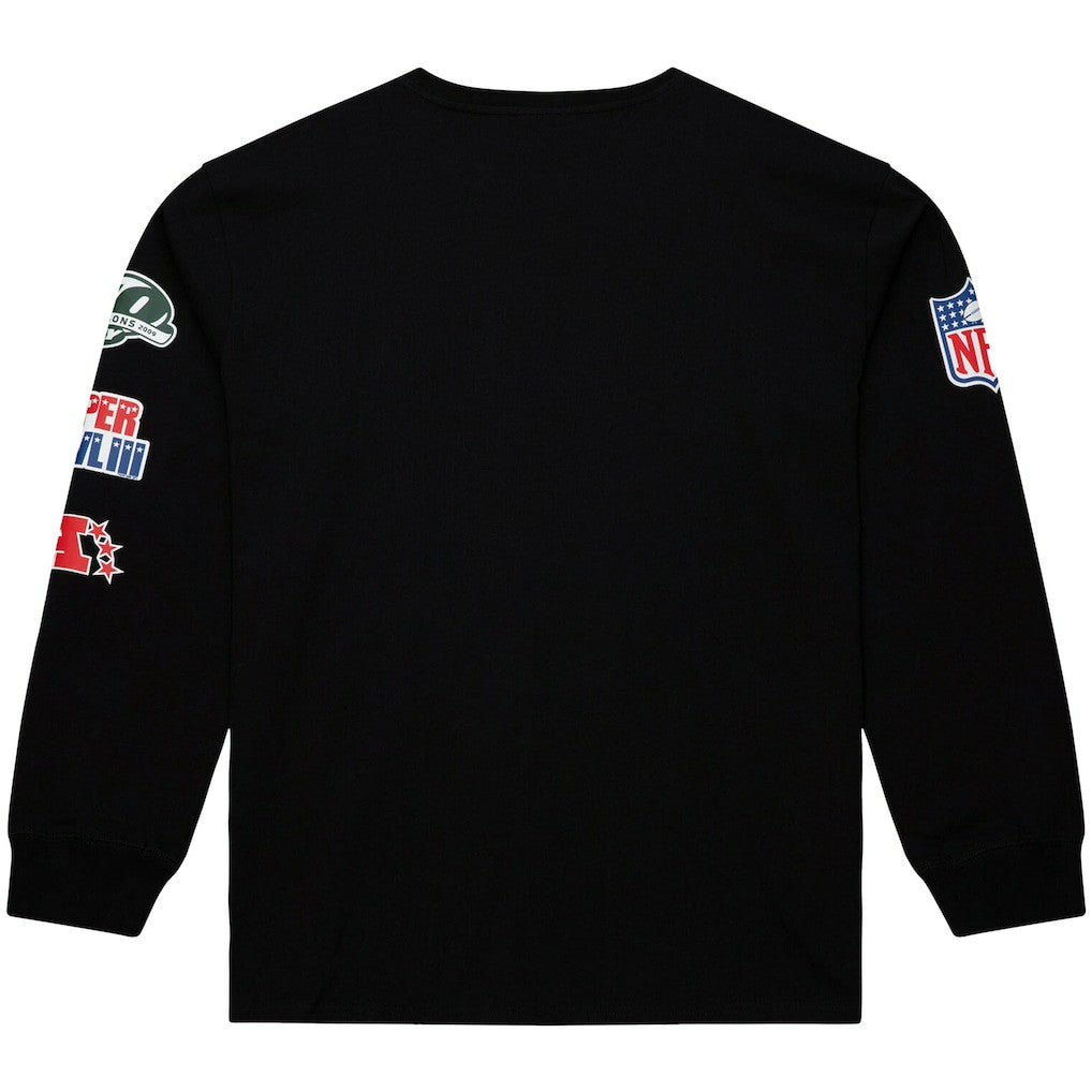 Mitchell & Ness New York Jets Training Camp Vintage Logos Long Sleeve T-Shirt Black
