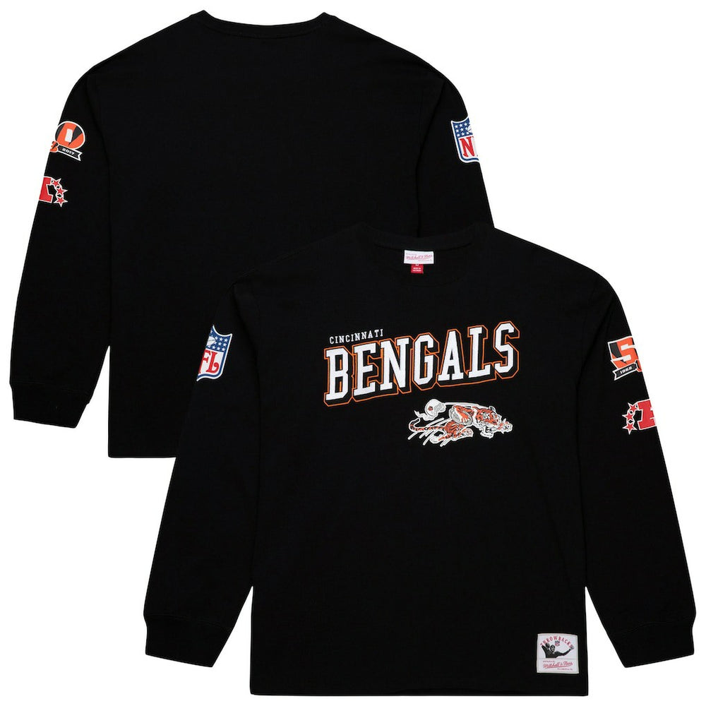 Mitchell & Ness Cincinnati Bengals Training Camp Vintage Logos Long Sleeve T-Shirt Black