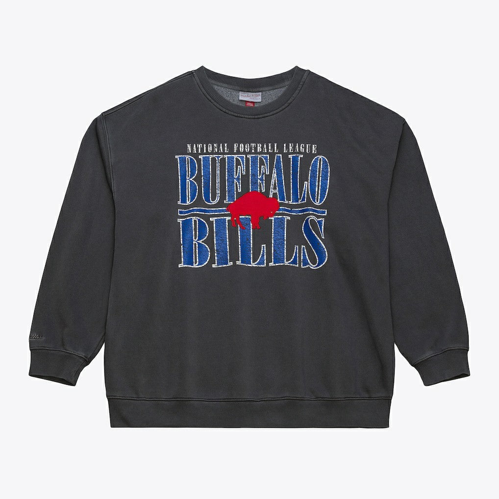 Mitchell & Ness Buffalo Bills Downtown Crew Vintage Logo Sweatshirt Black