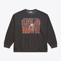 Mitchell & Ness Cleveland Browns Downtown Crew Vintage Logo Sweatshirt Black