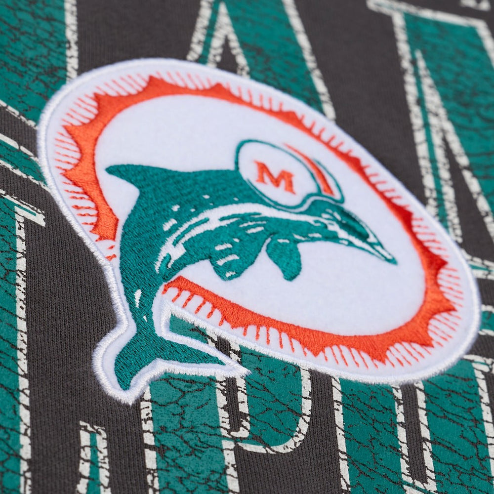 Mitchell & Ness Miami Dolphins Downtown Crew Vintage Logo Sweatshirt Black
