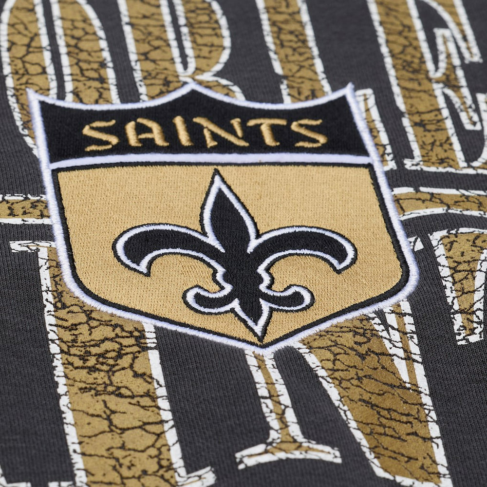Mitchell & Ness New Orleans Saints Downtown Crew Vintage Logo Sweatshirt Black