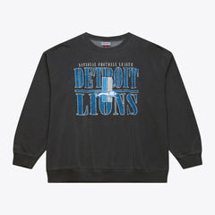 Mitchell & Ness Detroit Lions Downtown Crew Vintage Logo Sweatshirt Black