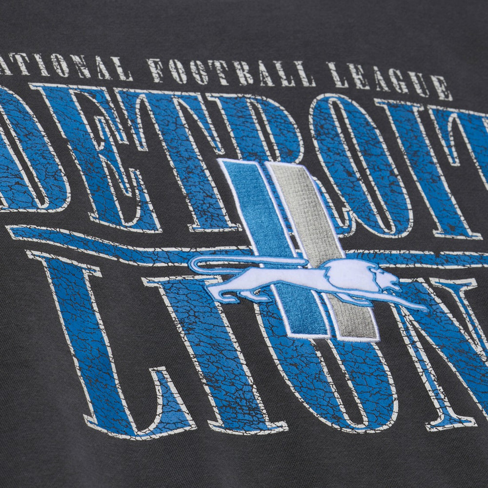 Mitchell & Ness Detroit Lions Downtown Crew Vintage Logo Sweatshirt Black