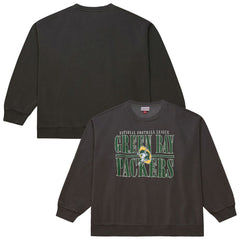 Mitchell & Ness Green Bay Packers Downtown Crew Vintage Logo Sweatshirt Black
