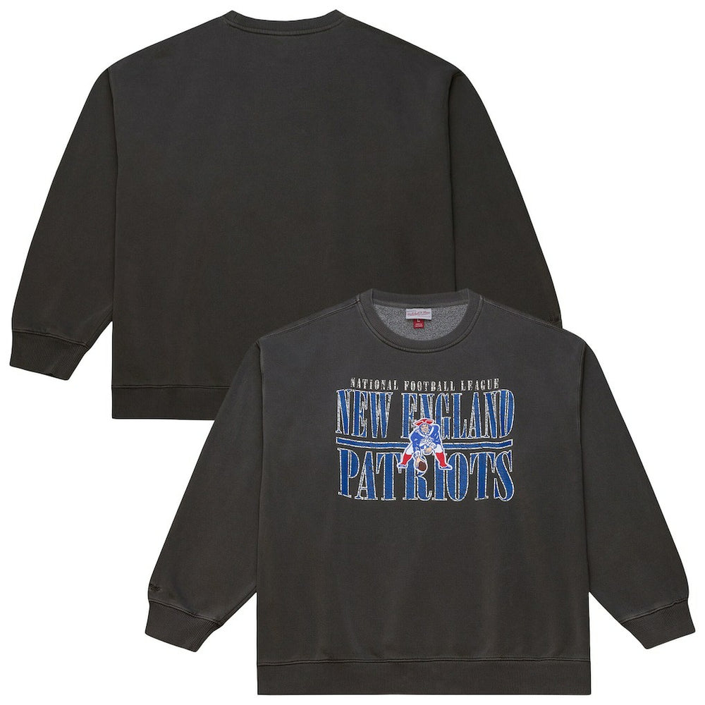Mitchell & Ness New England Patriots Downtown Crew Vintage Logo Sweatshirt Black