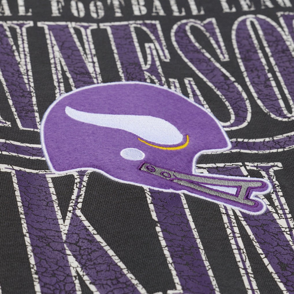 Mitchell & Ness Minnesota Vikings Downtown Crew Vintage Logo Sweatshirt Black