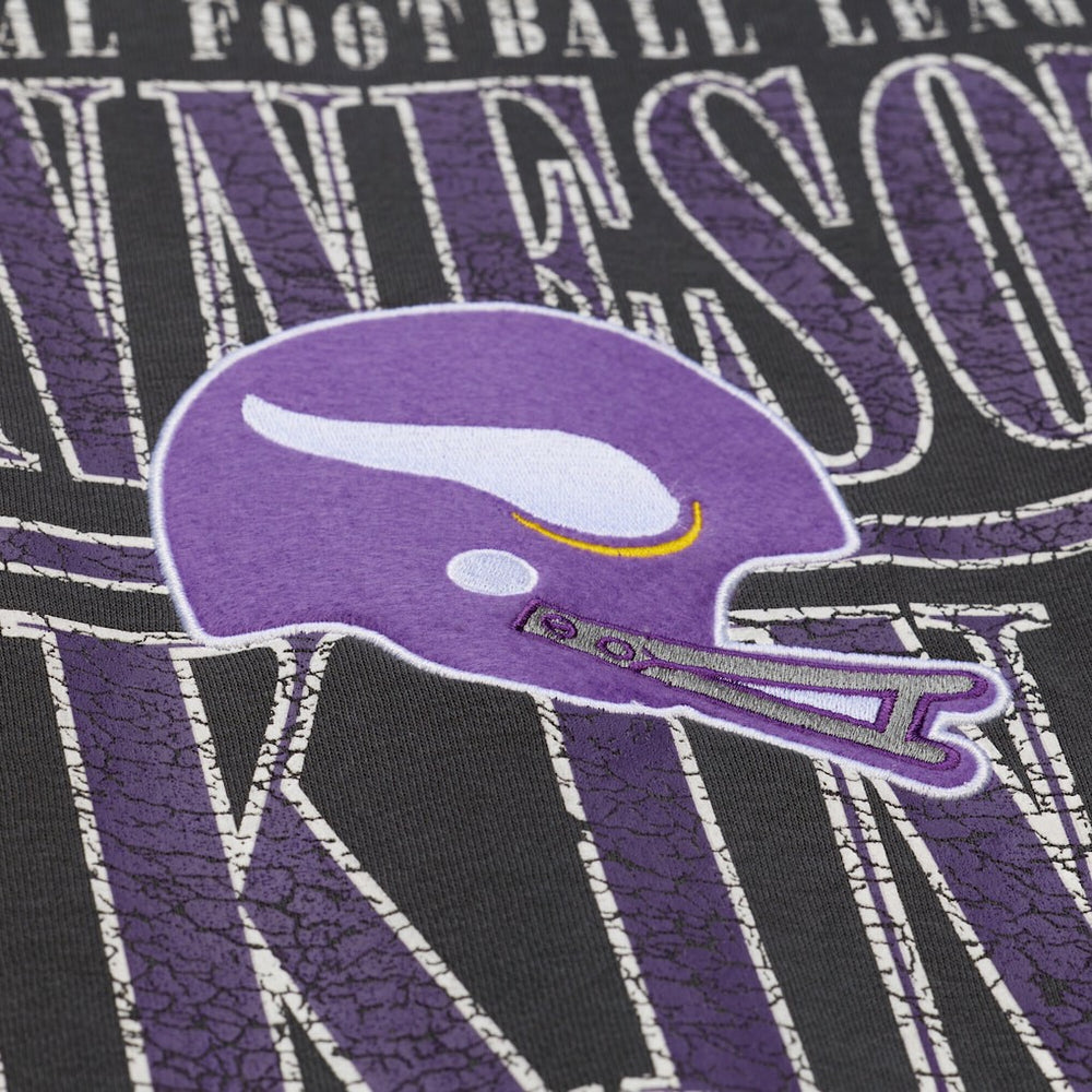 Mitchell & Ness Minnesota Vikings Downtown Crew Vintage Logo Sweatshirt Black