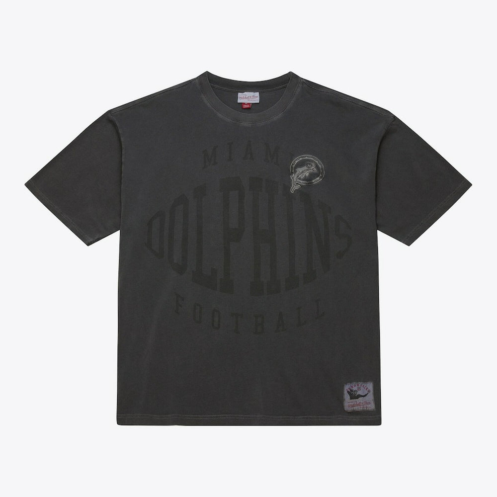 Mitchell & Ness Miami Dolphins Downtown Collection Premium Vintage Logo T-Shirt Black