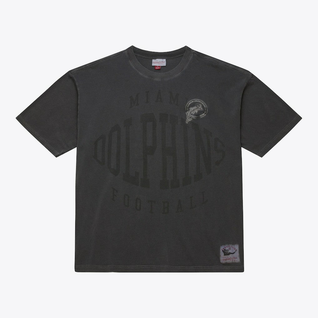 Mitchell & Ness Miami Dolphins Downtown Collection Premium Vintage Logo T-Shirt Black