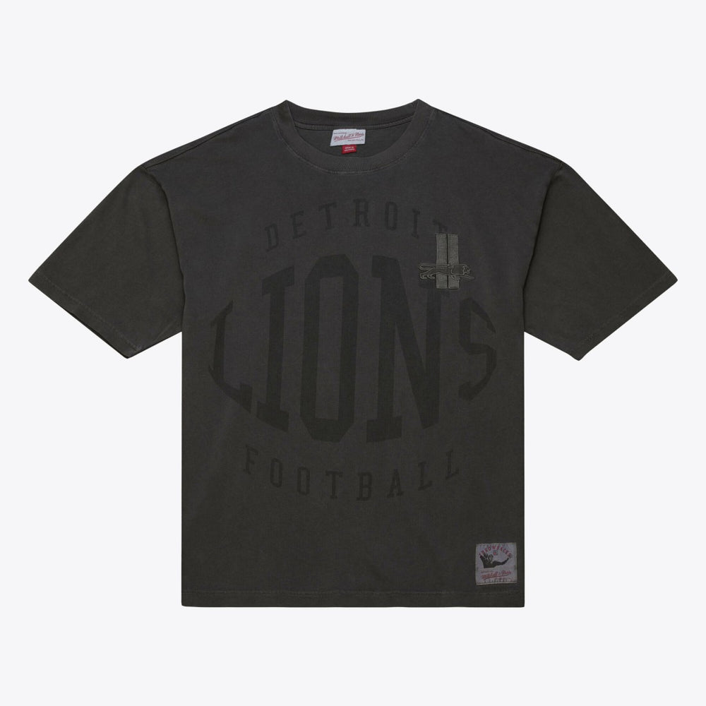 Mitchell & Ness Detroit Lions Downtown Collection Premium Vintage Logo T-Shirt Black