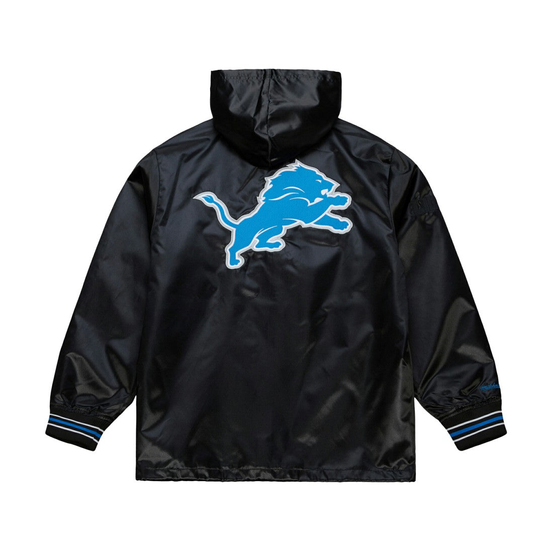 Mitchell & Ness Detroit Lions Downtown Satin Full-Snap Hooded Jacket Black