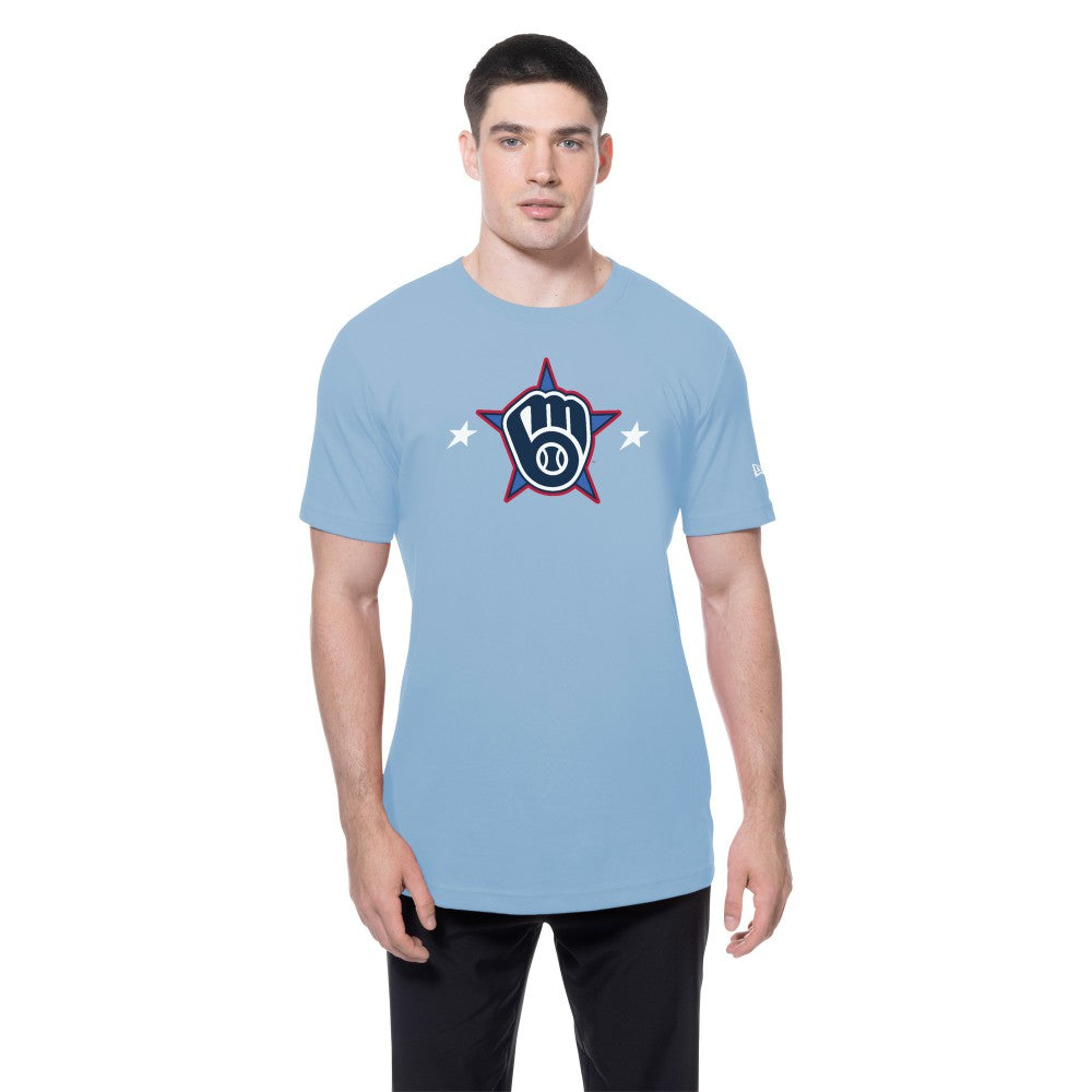 Milwaukee Brewers New Era 2025 MLB All-Star Game Workout T-Shirt - Light Blue - New Era on Sale