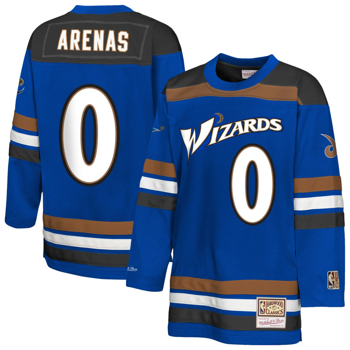 Gilbert Arenas Washington Wizards Youth Maxxed Out 2.0 Fashion Hockey Jersey Blue | Mitchell & Ness Lifestyle
