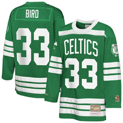 Larry Bird Boston Celtics Youth Maxxed Out 2.0 Fashion Hockey Jersey Kelly Green | Mitchell & Ness Lifestyle