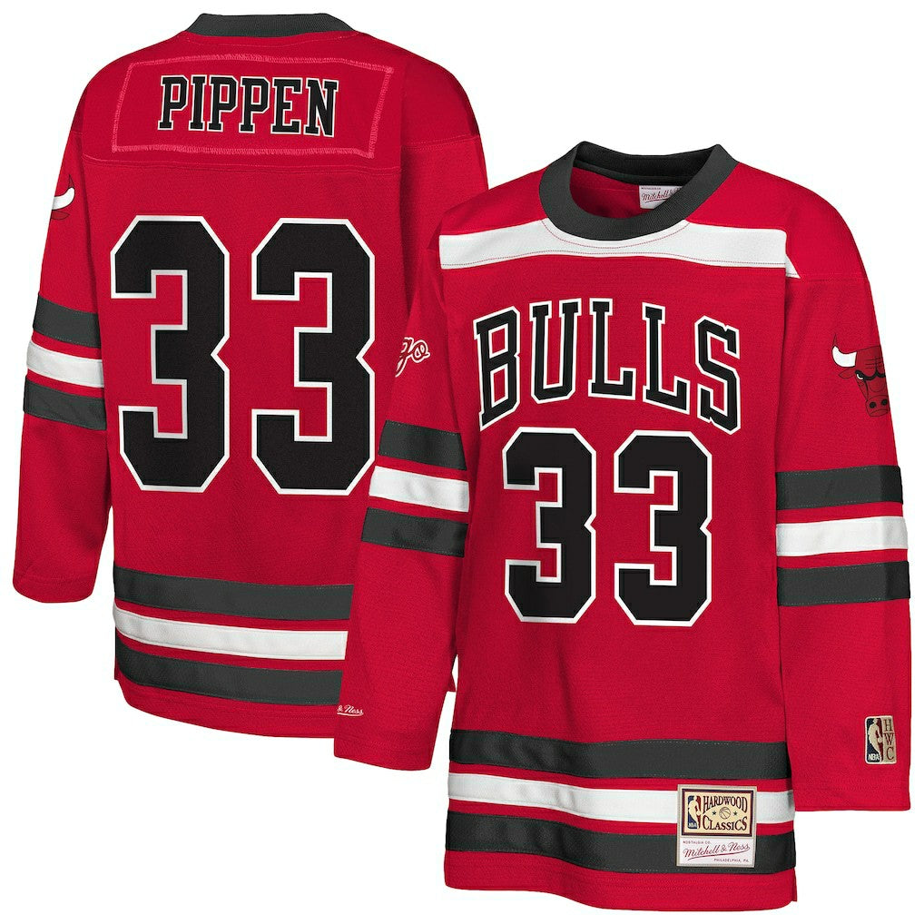 Scottie Pippen Chicago Bulls Youth Maxxed Out 2.0 Fashion Hockey Jersey for sale Red | Mitchell & Ness US
