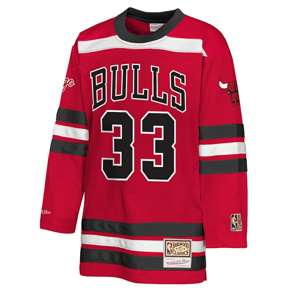 Scottie Pippen Chicago Bulls Youth Maxxed Out 2.0 Fashion Hockey Jersey for sale Red | Mitchell & Ness US