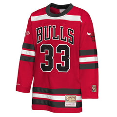 Scottie Pippen Chicago Bulls Youth Maxxed Out 2.0 Fashion Hockey Jersey for sale Red | Mitchell & Ness US