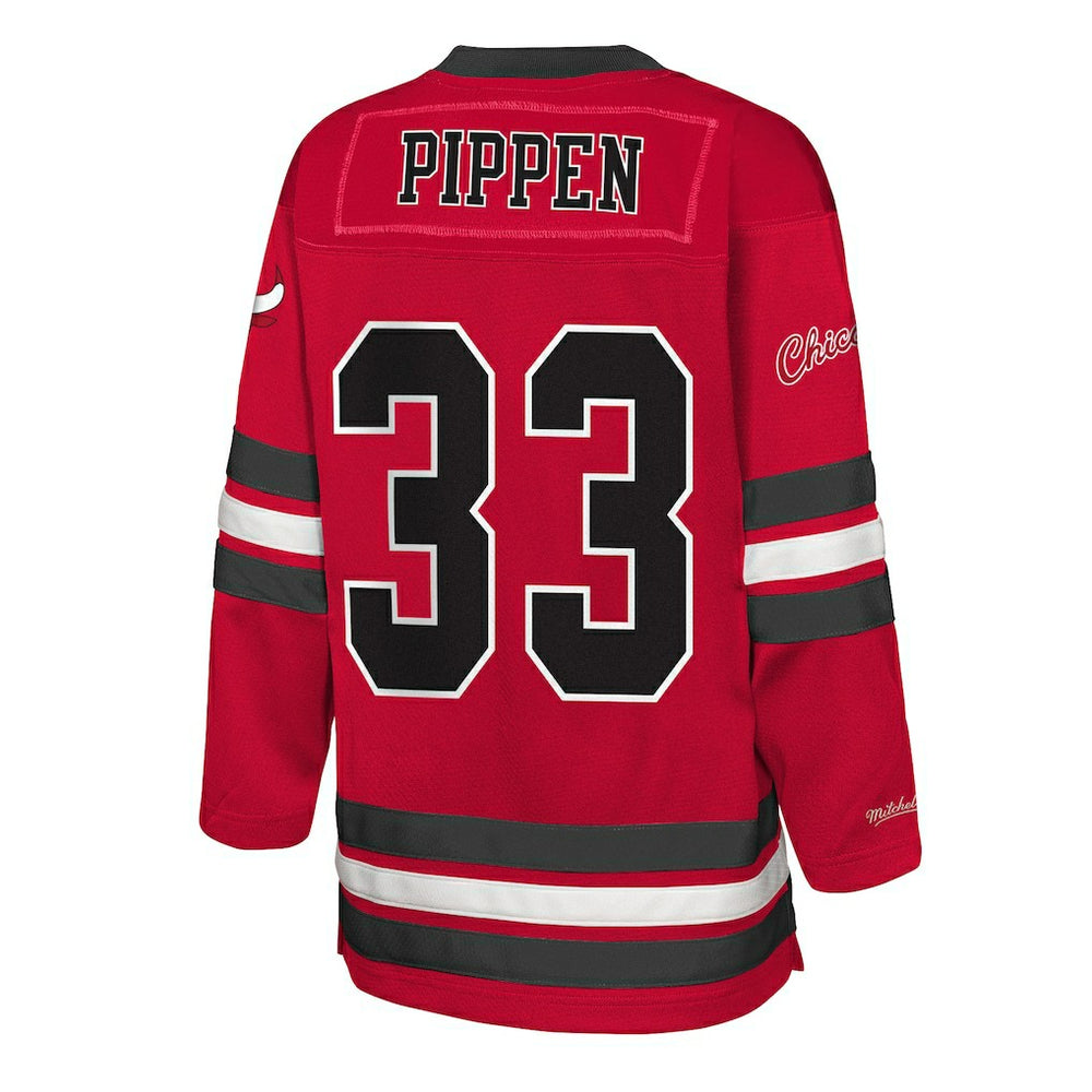 Scottie Pippen Chicago Bulls Youth Maxxed Out 2.0 Fashion Hockey Jersey for sale Red | Mitchell & Ness US