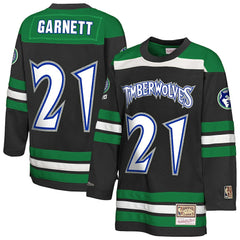 Kevin Garnett Minnesota Timberwolves Youth Maxxed Out 2.0 Fashion Hockey Jersey Black | Mitchell & Ness for sale