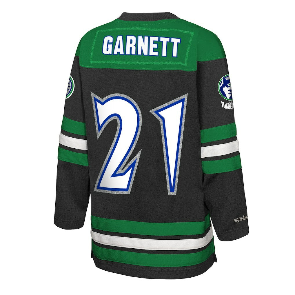Kevin Garnett Minnesota Timberwolves Youth Maxxed Out 2.0 Fashion Hockey Jersey Black | Mitchell & Ness for sale