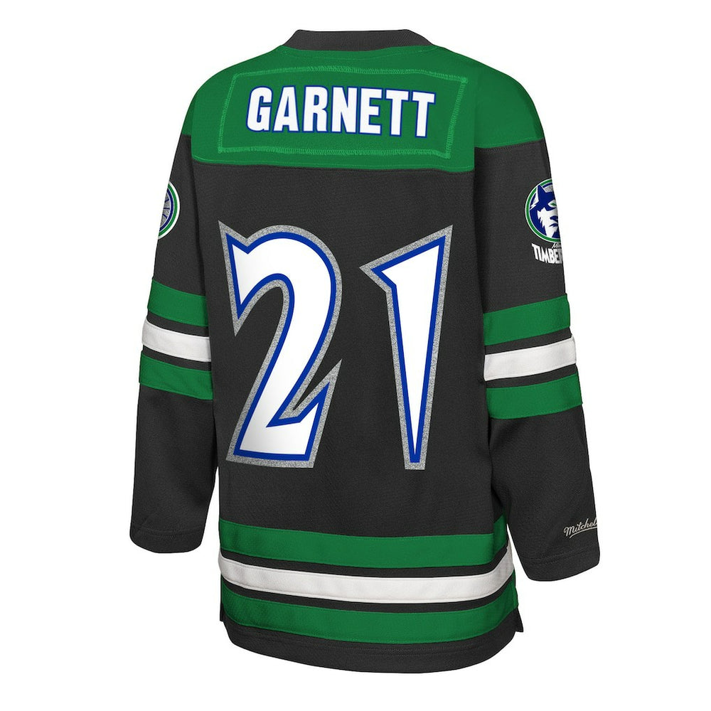 Kevin Garnett Minnesota Timberwolves Youth Maxxed Out 2.0 Fashion Hockey Jersey Black | Mitchell & Ness for sale