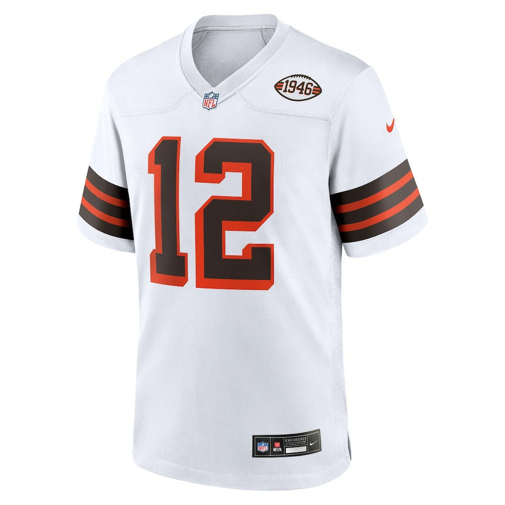 Nike Shedeur Sanders Cleveland Browns 2025 NFL Draft 2nd Alternate Game Jersey White